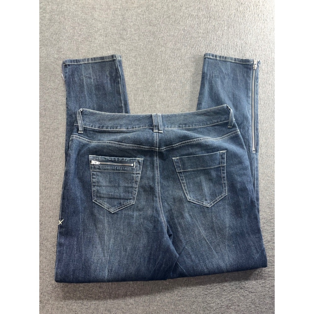 Lane Bryant Slim Leg Jeans Medium Wash Blue Denim Ankle Zippers Size 14R